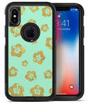 Mint and Gold Floral v1 - iPhone X OtterBox Case & Skin Kits