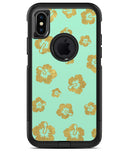 Mint and Gold Floral v1 - iPhone X OtterBox Case & Skin Kits