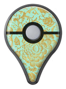 Mint and Gold Floral v2 Pokémon GO Plus Vinyl Protective Decal Skin Kit