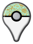 Mint and Gold Floral v2 Pokémon GO Plus Vinyl Protective Decal Skin Kit