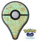 Mint and Gold Floral v2 Pokémon GO Plus Vinyl Protective Decal Skin Kit