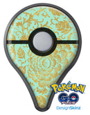 Mint and Gold Floral v2 Pokémon GO Plus Vinyl Protective Decal Skin Kit