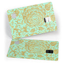 Mint and Gold Floral v2 - Premium Protective Decal Skin-Kit for the Apple Credit Card