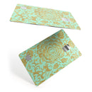 Mint and Gold Floral v2 - Premium Protective Decal Skin-Kit for the Apple Credit Card