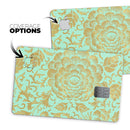 Mint and Gold Floral v2 - Premium Protective Decal Skin-Kit for the Apple Credit Card