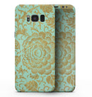 Mint and Gold Floral v2 - Samsung Galaxy S8 Full-Body Skin Kit