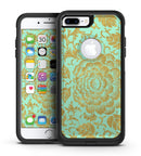 Mint and Gold Floral v2 - iPhone 7 or 7 Plus Commuter Case Skin Kit