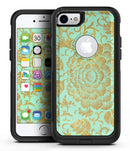 Mint and Gold Floral v2 - iPhone 7 or 7 Plus Commuter Case Skin Kit