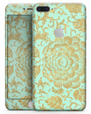 Mint and Gold Floral v2 - Skin-kit for the iPhone 8 or 8 Plus
