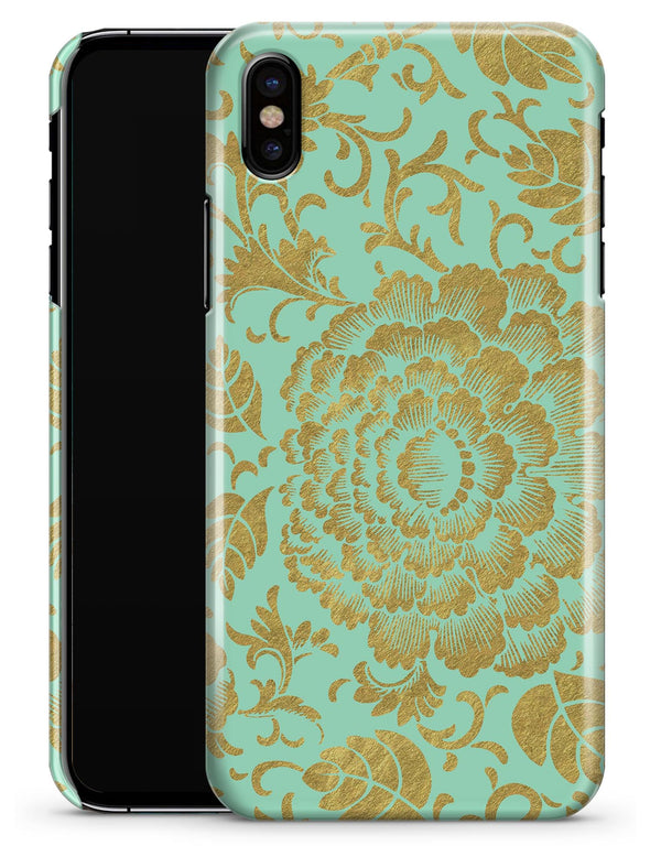 Mint and Gold Floral v2 - iPhone X Clipit Case