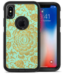 Mint and Gold Floral v2 - iPhone X OtterBox Case & Skin Kits