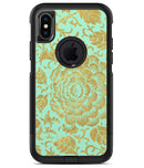 Mint and Gold Floral v2 - iPhone X OtterBox Case & Skin Kits