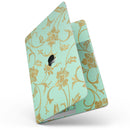 MacBook Pro with Touch Bar Skin Kit - Mint_and_Gold_Floral_v3-MacBook_13_Touch_V7.jpg?
