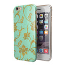 Mint and Gold Floral v3 iPhone 6/6s or 6/6s Plus 2-Piece Hybrid INK-Fuzed Case