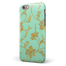 Mint and Gold Floral v3 iPhone 6/6s or 6/6s Plus 2-Piece Hybrid INK-Fuzed Case