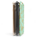 Mint and Gold Floral v3 iPhone 6/6s or 6/6s Plus 2-Piece Hybrid INK-Fuzed Case