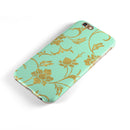 Mint and Gold Floral v3 iPhone 6/6s or 6/6s Plus 2-Piece Hybrid INK-Fuzed Case
