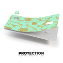 Mint and Gold Floral v3 - Premium Protective Decal Skin-Kit for the Apple Credit Card