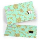 Mint and Gold Floral v3 - Premium Protective Decal Skin-Kit for the Apple Credit Card