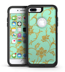 Mint and Gold Floral v3 - iPhone 7 or 7 Plus Commuter Case Skin Kit