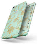 Mint and Gold Floral v3 - Skin-kit for the iPhone 8 or 8 Plus