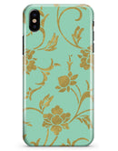 Mint and Gold Floral v3 - iPhone X Clipit Case
