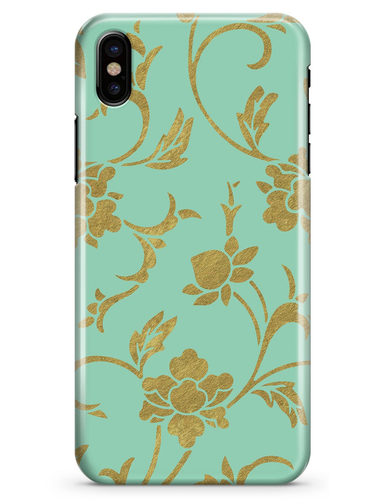 Mint and Gold Floral v3 - iPhone X Clipit Case