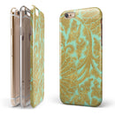 Mint and Gold Floral v4 iPhone 6/6s or 6/6s Plus 2-Piece Hybrid INK-Fuzed Case
