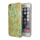 Mint and Gold Floral v4 iPhone 6/6s or 6/6s Plus 2-Piece Hybrid INK-Fuzed Case
