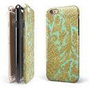 Mint and Gold Floral v4 iPhone 6/6s or 6/6s Plus 2-Piece Hybrid INK-Fuzed Case