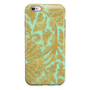 Mint and Gold Floral v4 iPhone 6/6s or 6/6s Plus 2-Piece Hybrid INK-Fuzed Case