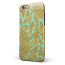 Mint and Gold Floral v4 iPhone 6/6s or 6/6s Plus 2-Piece Hybrid INK-Fuzed Case
