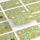 Mint and Gold Floral v4 - Premium Protective Decal Skin-Kit for the Apple Credit Card