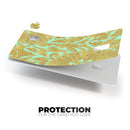 Mint and Gold Floral v4 - Premium Protective Decal Skin-Kit for the Apple Credit Card