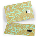 Mint and Gold Floral v4 - Premium Protective Decal Skin-Kit for the Apple Credit Card