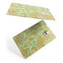 Mint and Gold Floral v4 - Premium Protective Decal Skin-Kit for the Apple Credit Card