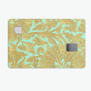 Mint and Gold Floral v4 - Premium Protective Decal Skin-Kit for the Apple Credit Card