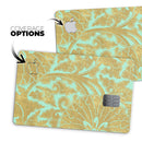 Mint and Gold Floral v4 - Premium Protective Decal Skin-Kit for the Apple Credit Card