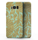Mint and Gold Floral v4 - Samsung Galaxy S8 Full-Body Skin Kit