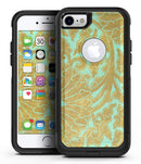 Mint and Gold Floral v4 - iPhone 7 or 7 Plus Commuter Case Skin Kit