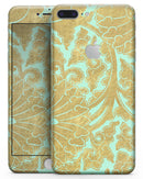 Mint and Gold Floral v4 - Skin-kit for the iPhone 8 or 8 Plus