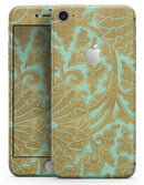 Mint and Gold Floral v4 - Skin-kit for the iPhone 8 or 8 Plus