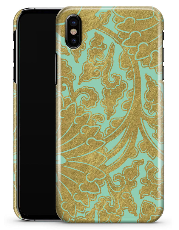 Mint and Gold Floral v4 - iPhone X Clipit Case
