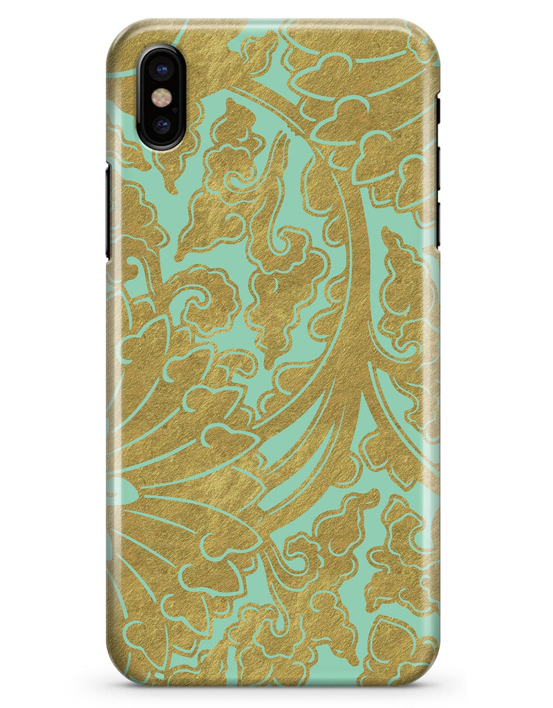 Mint and Gold Floral v4 - iPhone X Clipit Case
