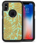 Mint and Gold Floral v4 - iPhone X OtterBox Case & Skin Kits