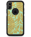 Mint and Gold Floral v4 - iPhone X OtterBox Case & Skin Kits