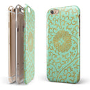 Mint and Gold Floral v5 iPhone 6/6s or 6/6s Plus 2-Piece Hybrid INK-Fuzed Case