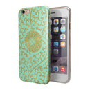 Mint and Gold Floral v5 iPhone 6/6s or 6/6s Plus 2-Piece Hybrid INK-Fuzed Case