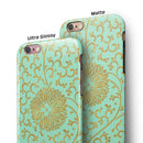 Mint and Gold Floral v5 iPhone 6/6s or 6/6s Plus 2-Piece Hybrid INK-Fuzed Case