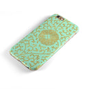 Mint and Gold Floral v5 iPhone 6/6s or 6/6s Plus 2-Piece Hybrid INK-Fuzed Case